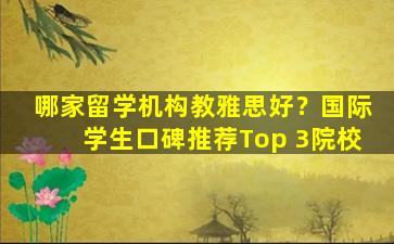 哪家留学机构教雅思好？国际学生口碑推荐Top 3院校